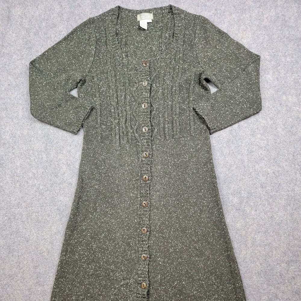 Territory Ahead Sweater Dress Womens Small Green Button Front Close